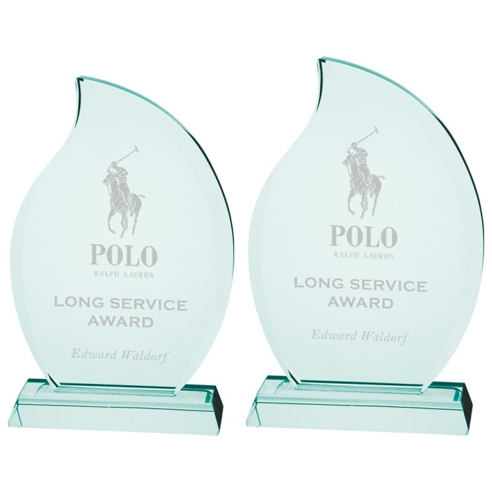 SYNERGY JADE GLASS AWARD - 2 SIZES - 22CM & 24CM (19MM THICK)